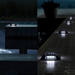 Architectural Solar Deck Lights in Die-Cast Aluminum, Set of Four