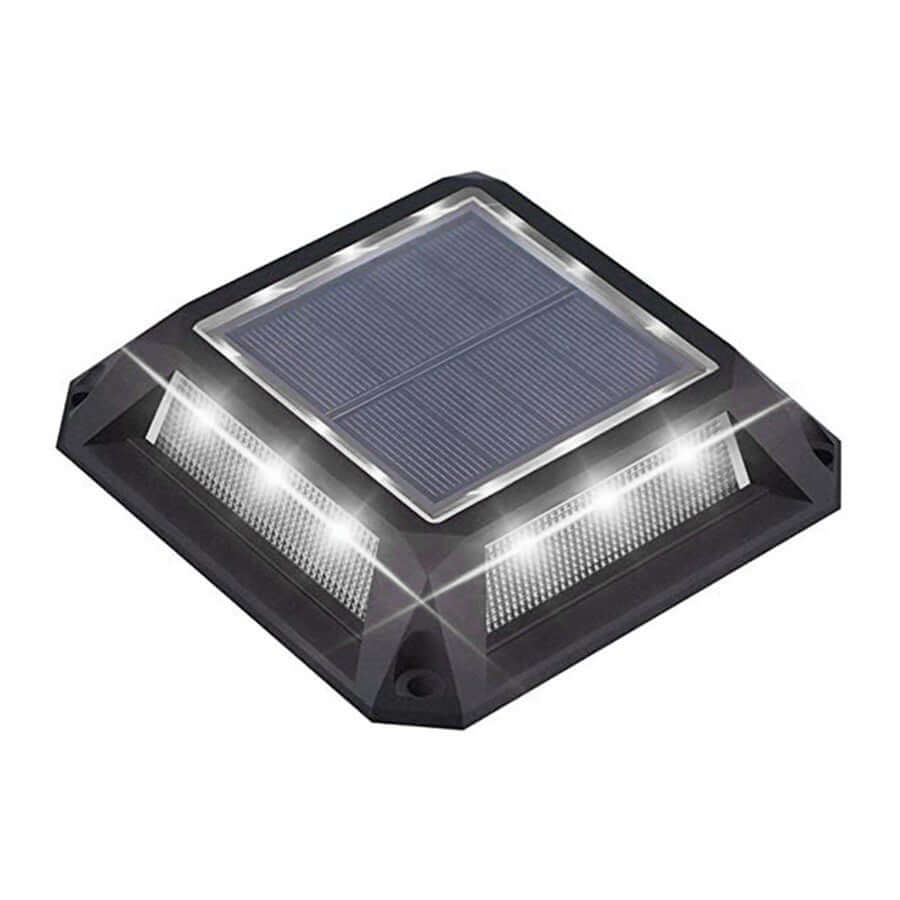 Architectural Solar Deck Lights in Die-Cast Aluminum, Set of Four