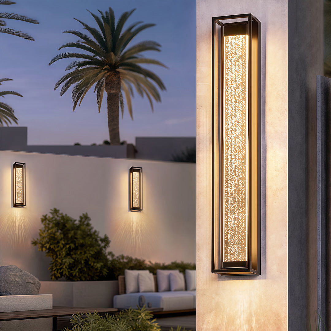 Linear Outdoor Wall Sconce in Black Stainless Steel