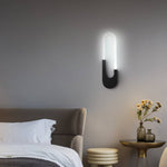 Oval LED Wall Sconce in Black — Modern Architectural Lighting for Bedroom & Living Room