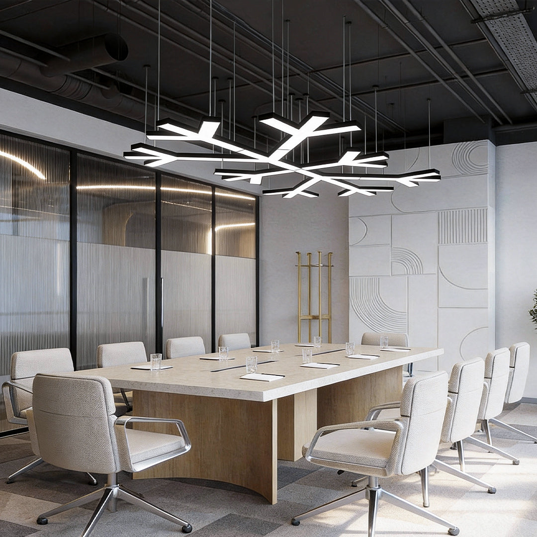 Aurelia Modern Industrial LED Chandelier in Black Metal