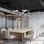 Aurelia Modern Industrial LED Chandelier in Black Metal