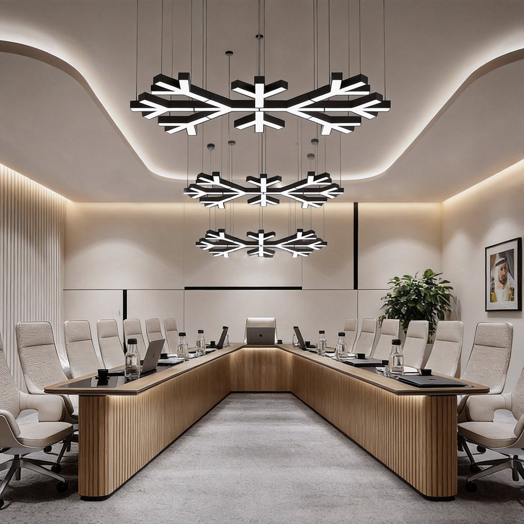 Aurelia Modern Industrial LED Chandelier in Black Metal