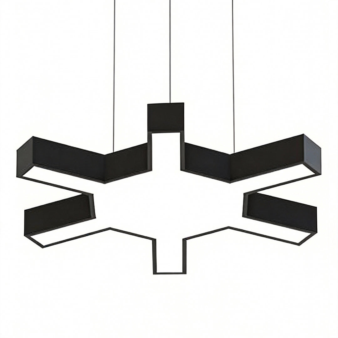 Aurelia Modern Industrial LED Chandelier in Black Metal