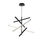 Linear LED Chandelier in Iron – Modern Nordic Pendant for Dining & Kitchen