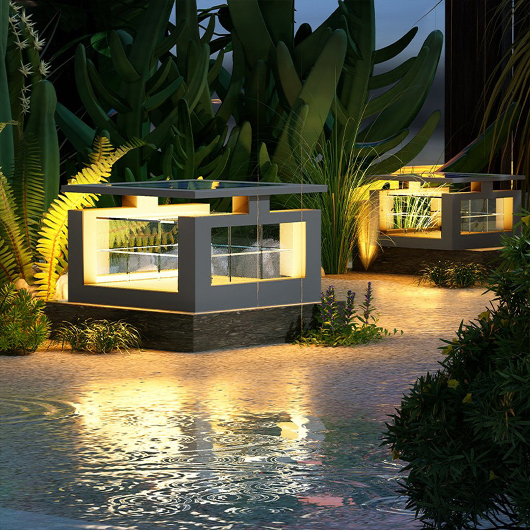 Stainless Steel LED Pillar Light with Acrylic Shade, IP65 Waterproof