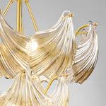 Luxury Copper Glass Chandelier Modern Large Pendant Light for Living Room