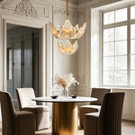 Luxury Copper Glass Chandelier Modern Large Pendant Light for Living Room