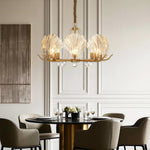 Modern Copper Shell Glass Chandelier for Dining Room and Living Room