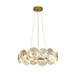 Silver Iron and Clear Glass Chandelier, Large Modern Pendant Light