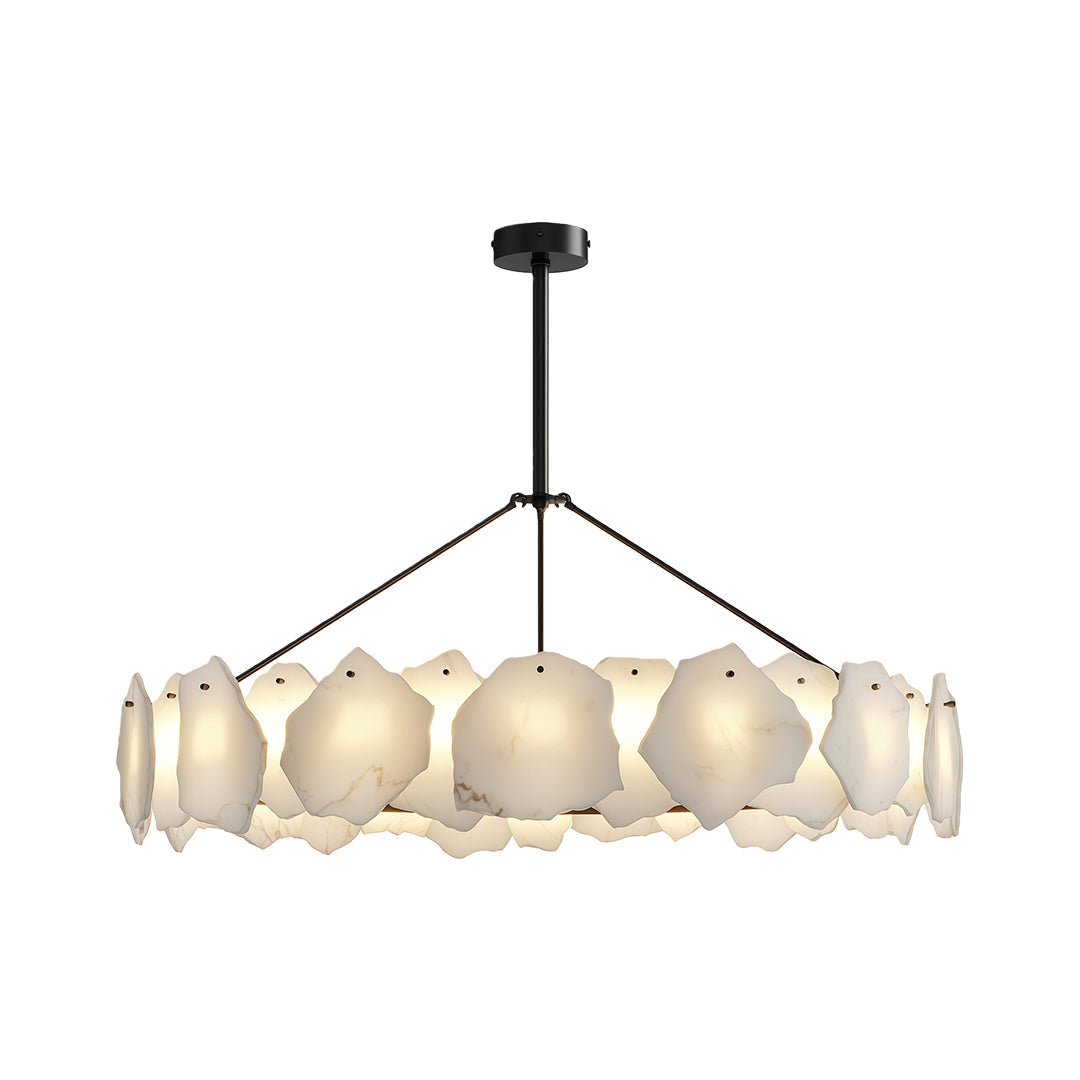 Cloud Stone Copper LED Chandelier — Modern Sculptural Pendant for Dining & Living Spaces