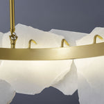 Cloud Stone Copper LED Chandelier — Modern Sculptural Pendant for Dining & Living Spaces