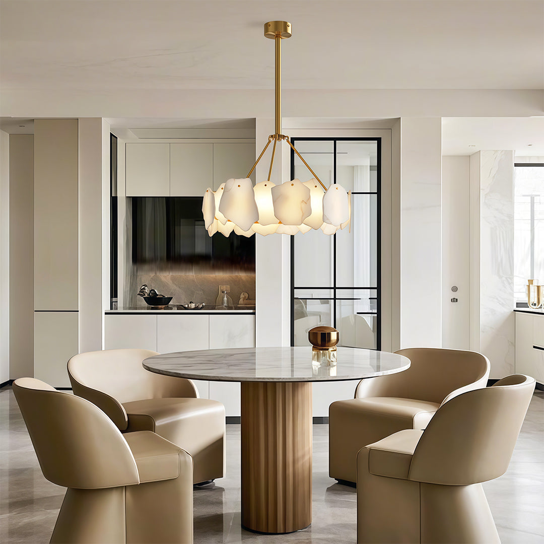 Aurelia Cloud Stone LED Chandelier in Copper | Modern Luxury Ceiling Light