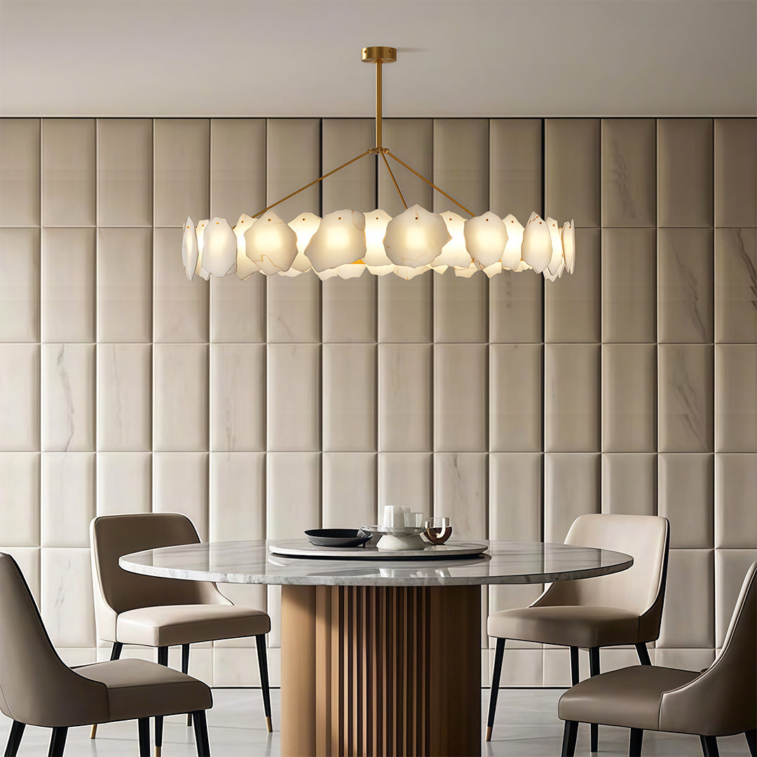 Aurelia Cloud Stone LED Chandelier in Copper | Modern Luxury Ceiling Light