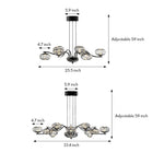 Modern LED Chandelier with Magic Bean Glass Shades – 9 or 16 Lights