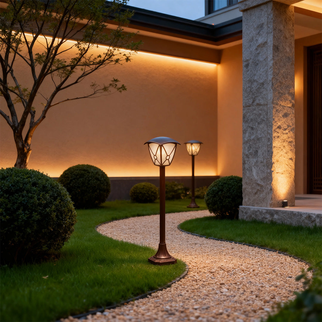 European LED Post Cap Light for Fence and Garden Paths, Matte Black Aluminum