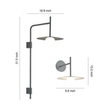 Modern Industrial LED Wall Sconce with Adjustable Arm for Reading