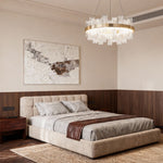 Crackled Glass LED Chandelier with Gold Stainless Steel Frame