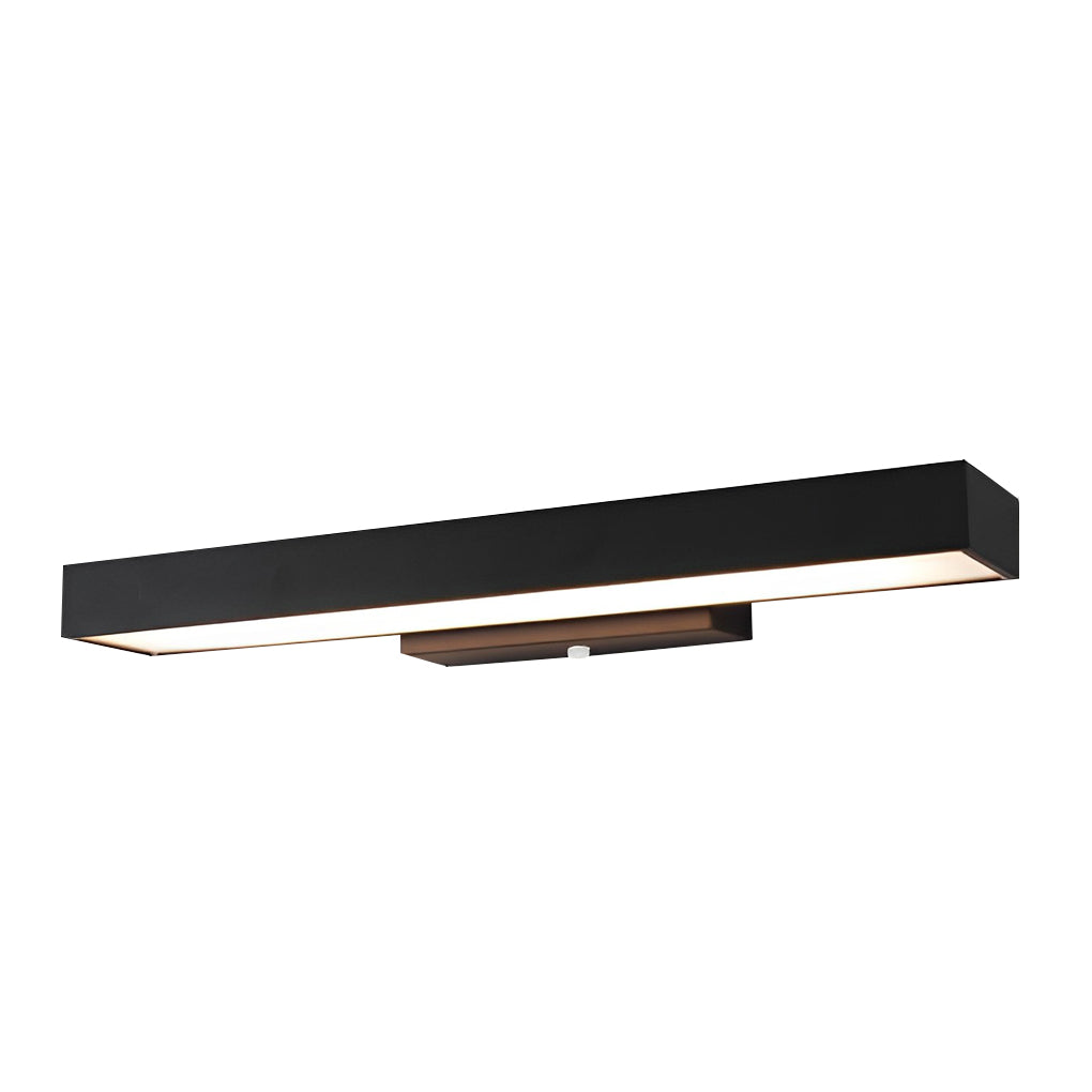 Modern Outdoor Wall Sconce with Motion Sensor in Matte Black Rectangular Design