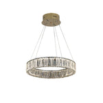 Lumina Ring Chandelier in Gold Stainless Steel and Crystal