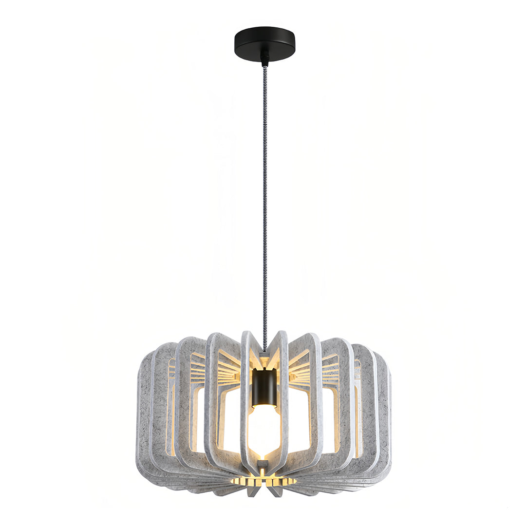 Acoustic Felt Pendant Light with Adjustable Chain – Modern Nordic Drum Shade