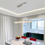 Linear Crystal Pendant Light in Silver Finish for Modern Interiors