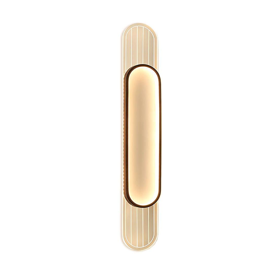 Modern Linear LED Wall Sconce with Wood Grain Finish