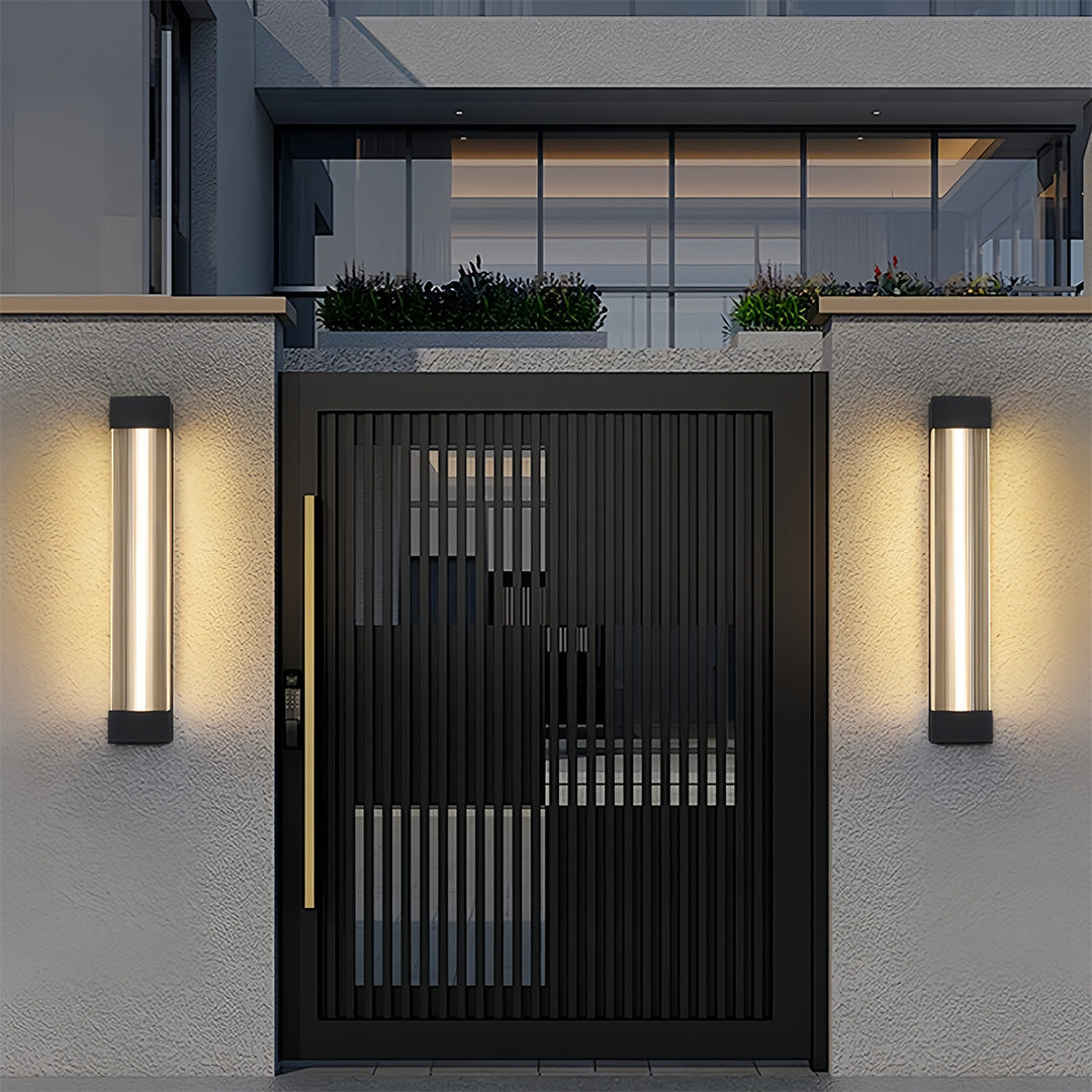 Linear Outdoor Wall Sconce – Waterproof LED Strip Light in Brushed Black