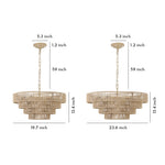 Zen-Inspired Japanese Chandelier with Natural Jute Rope – 6 or 8 Lights
