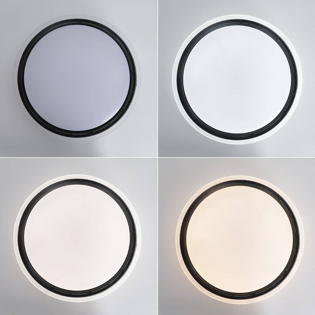 French Retro Ceiling Light with Hidden Fan, Dimmable LED Flush Mount