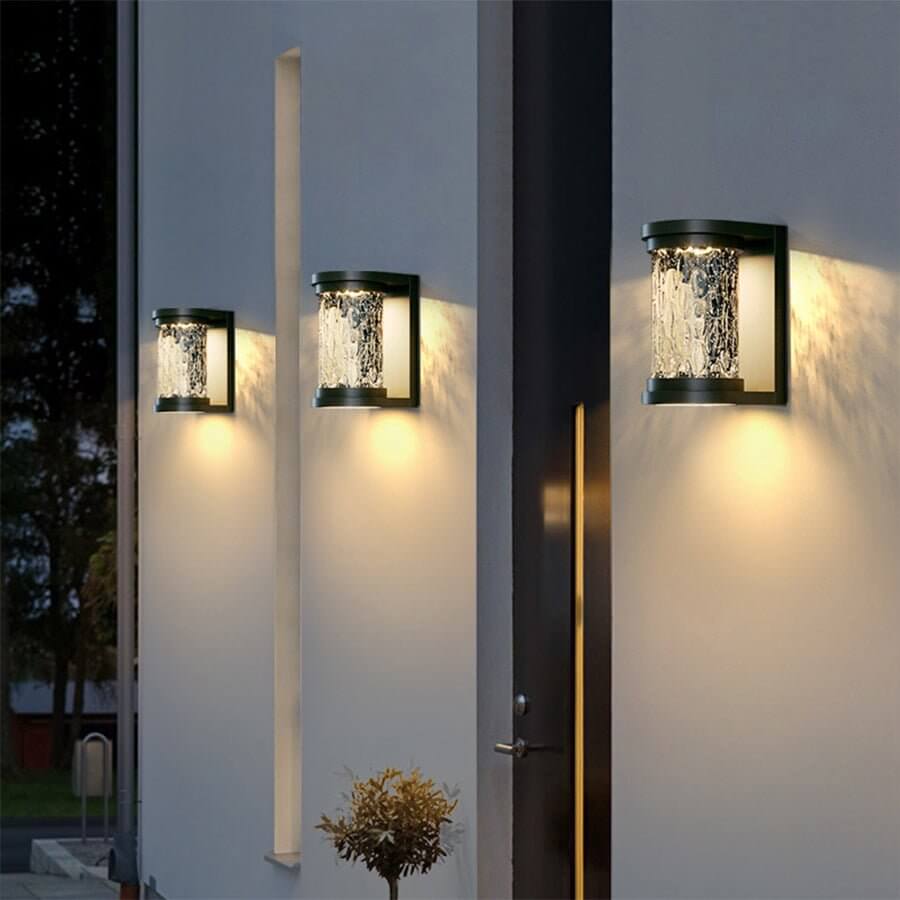 Stereoscopic Cylindrical LED Wall Light in Stainless Steel and Glass