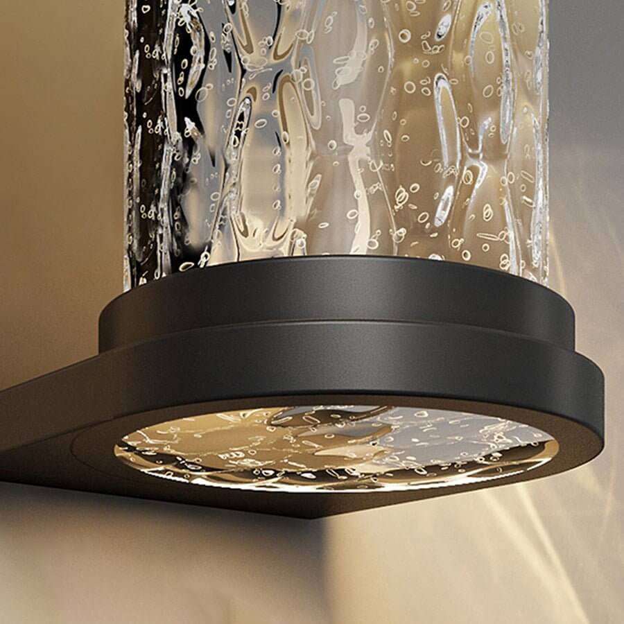 Stereoscopic Cylindrical LED Wall Light in Stainless Steel and Glass