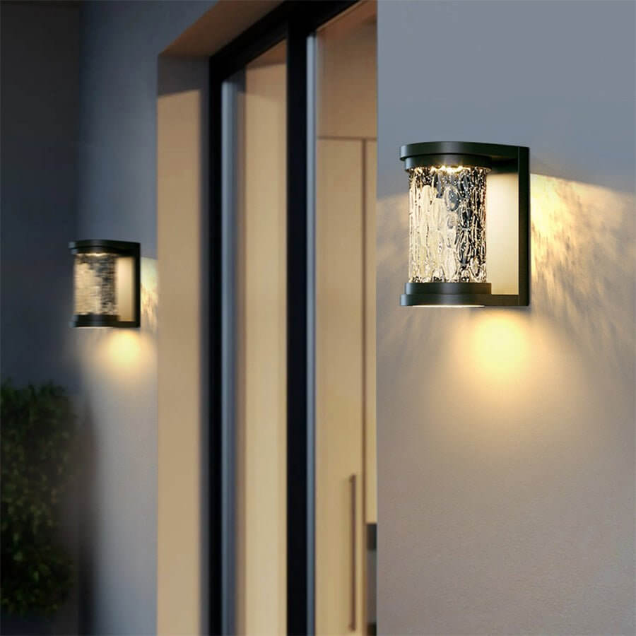 Stereoscopic Cylindrical LED Wall Light in Stainless Steel and Glass