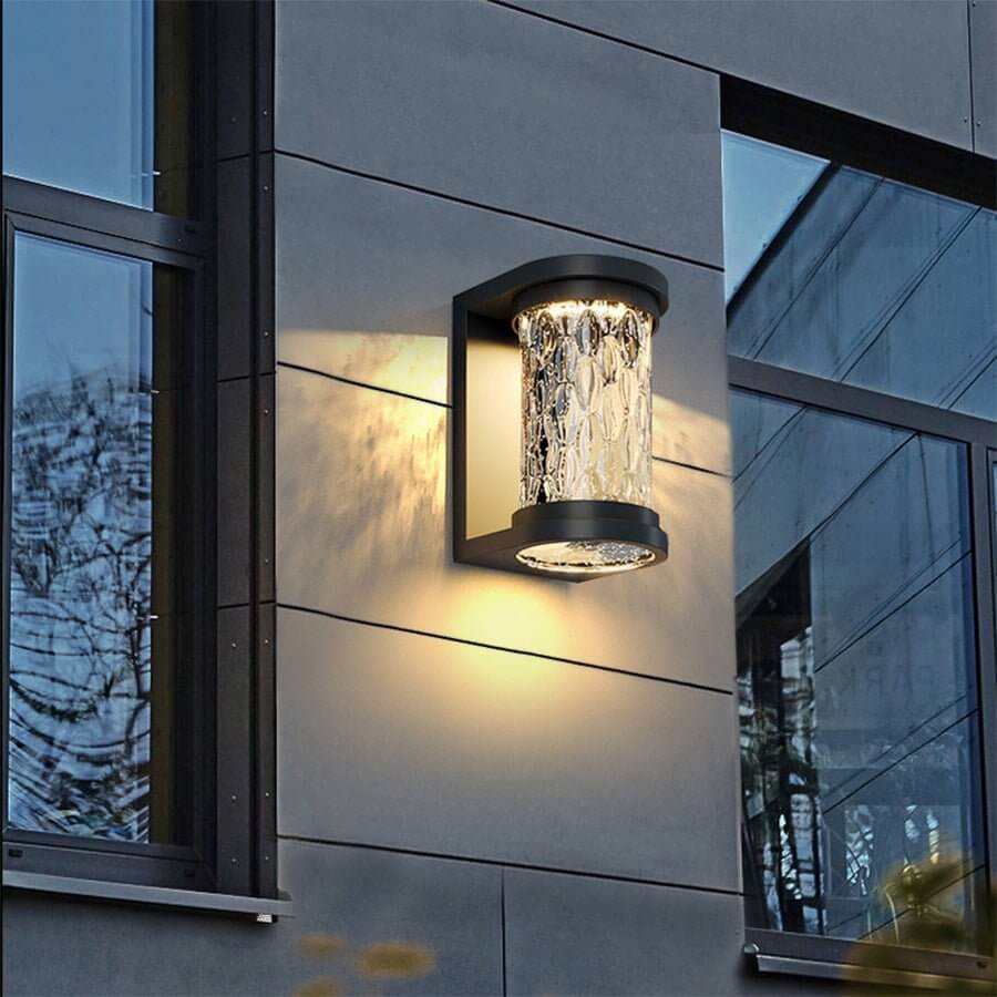 Stereoscopic Cylindrical LED Wall Light in Stainless Steel and Glass