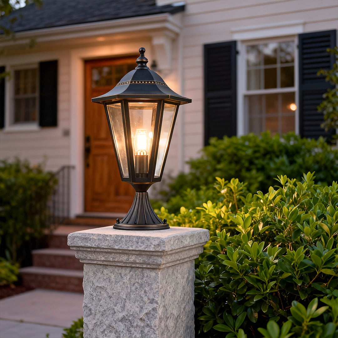 European Copper Pillar Light for Gate and Garden, IP55 Waterproof