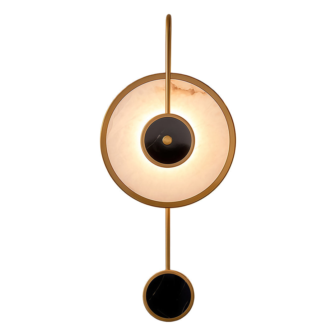 Marble LED Wall Sconce with Gold Accents for Modern Interiors