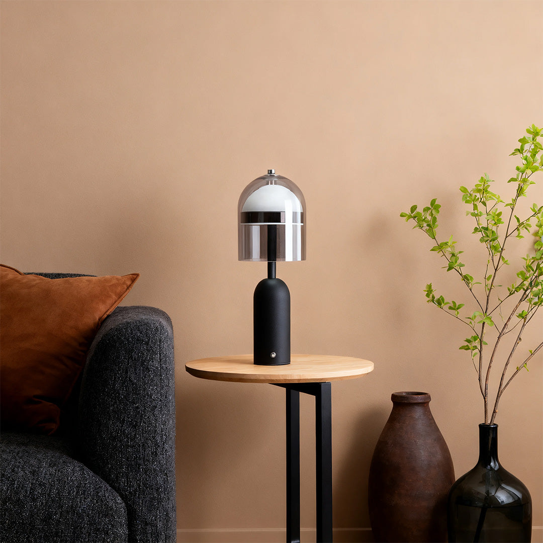 Italian Minimalist Glass Table Lamp with Dimmable LED