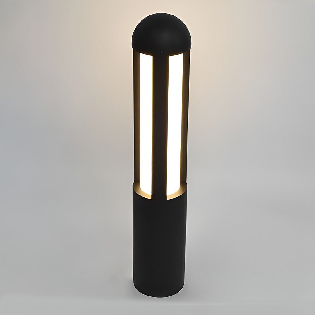 Cylindrical LED Bollard Pathway Lights in Minimalist Aluminum for Modern Outdoor Spaces