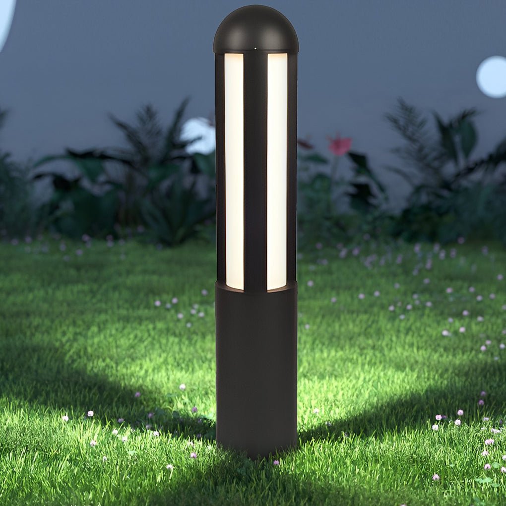 Cylindrical LED Bollard Pathway Lights in Minimalist Aluminum for Modern Outdoor Spaces