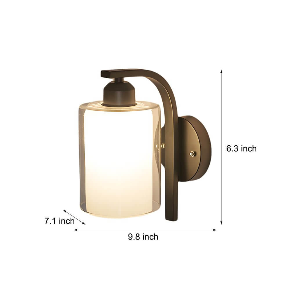 Cylindrical Glass Wall Sconce in Matte Black for Modern Interiors