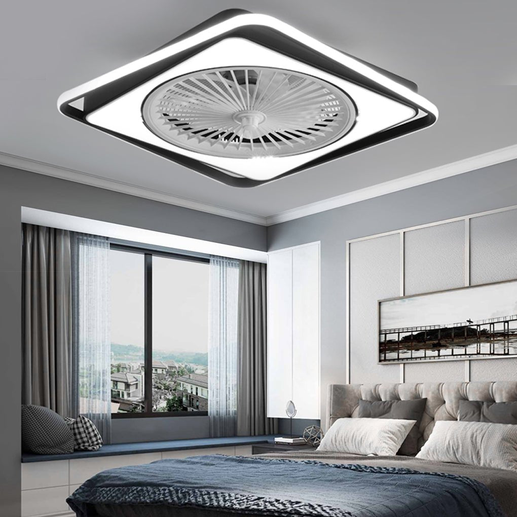 Modern Minimalist Stepless Dimming Invisible Ceiling Fan Light For Bedroom