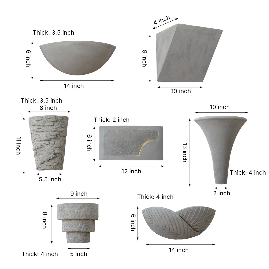 Cement Wall Sconce with Upward Light for Modern Interiors