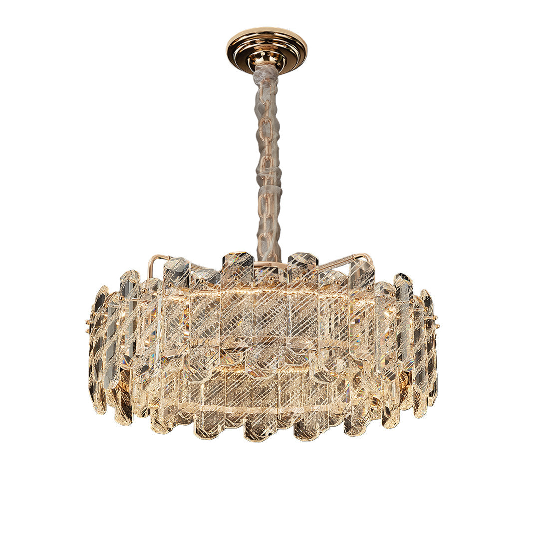 Lumina Crystal Chandelier in Champagne Gold with Adjustable LED Lighting