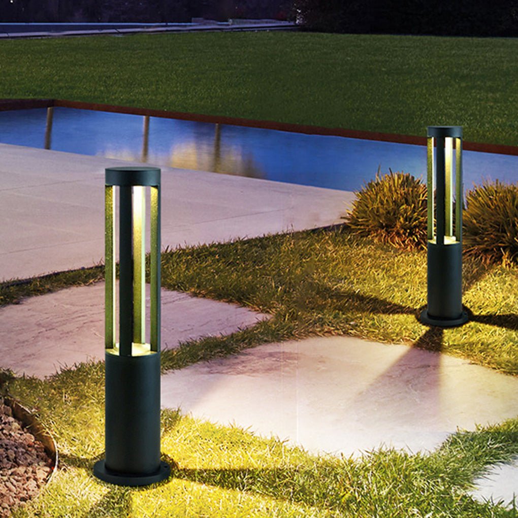 Modern Circular LED Bollard Light for Pathways & Gardens