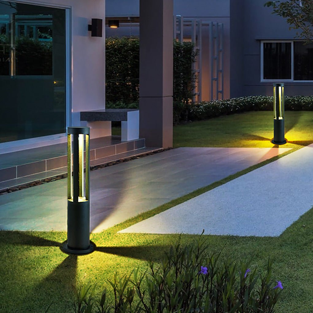 Modern Circular LED Bollard Light for Pathways & Gardens