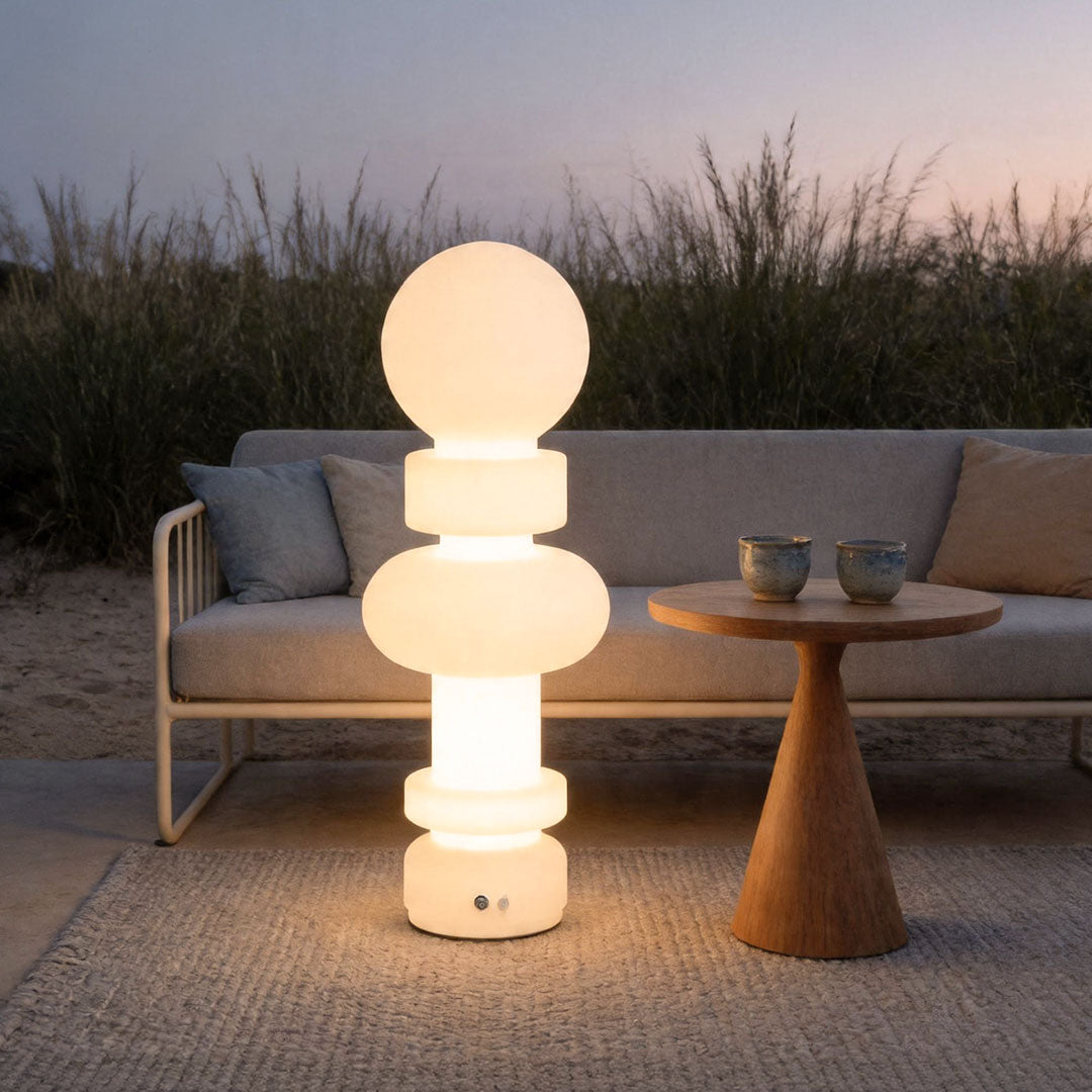 Modern Outdoor Floor Lamp with LED Landscape Lighting, Waterproof for Patio & Garden
