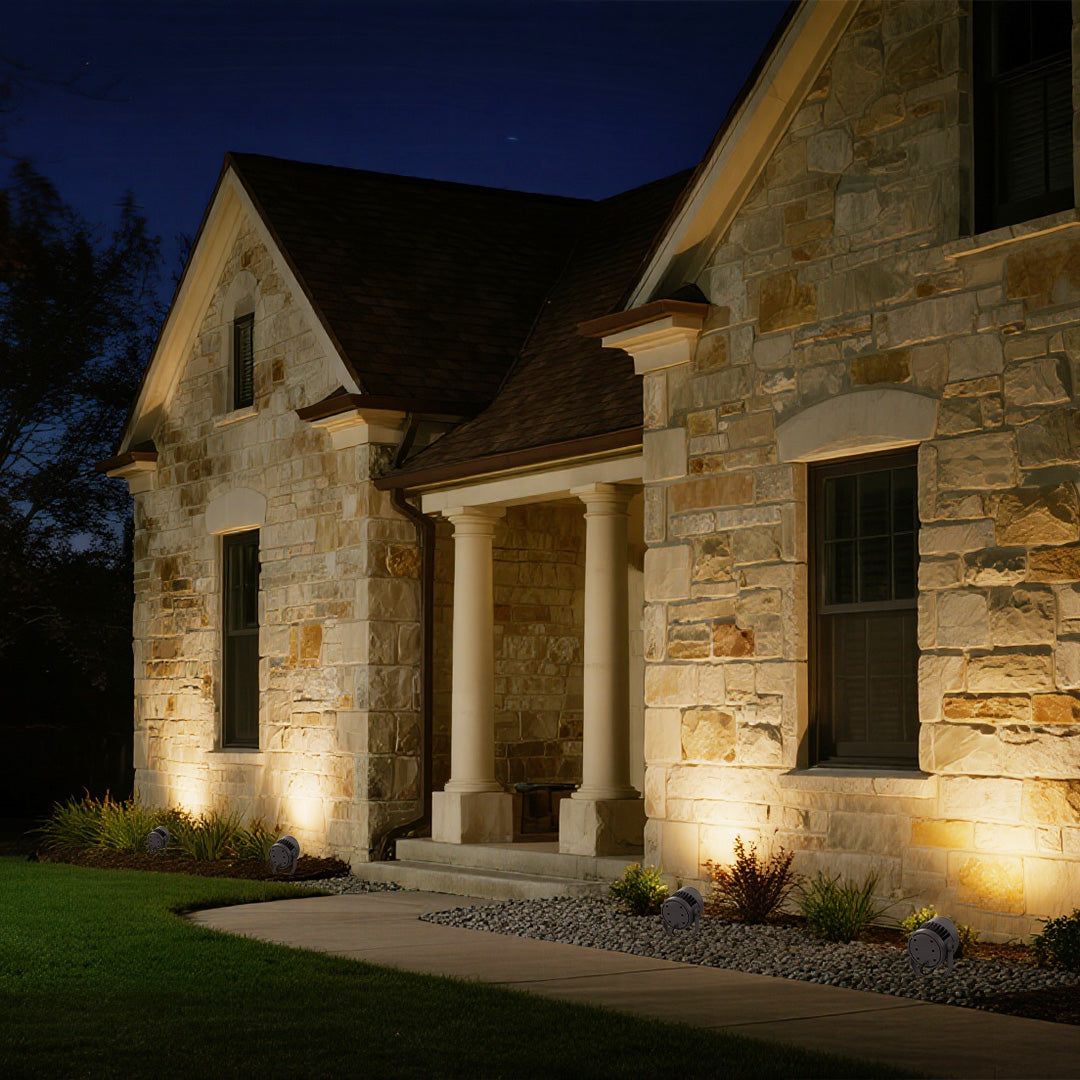 Architectural Outdoor LED Garden Spotlights, 3000K Warm White, IP65 Waterproof