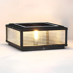 Square Ribbed Glass Outdoor Pier Mount Post Light