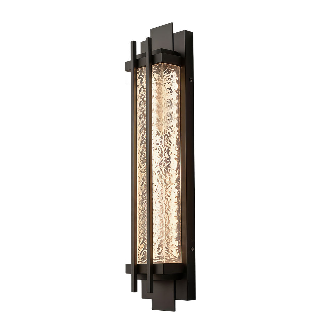Modern Outdoor Wall Sconce in Black Stainless Steel with Warm LED Light