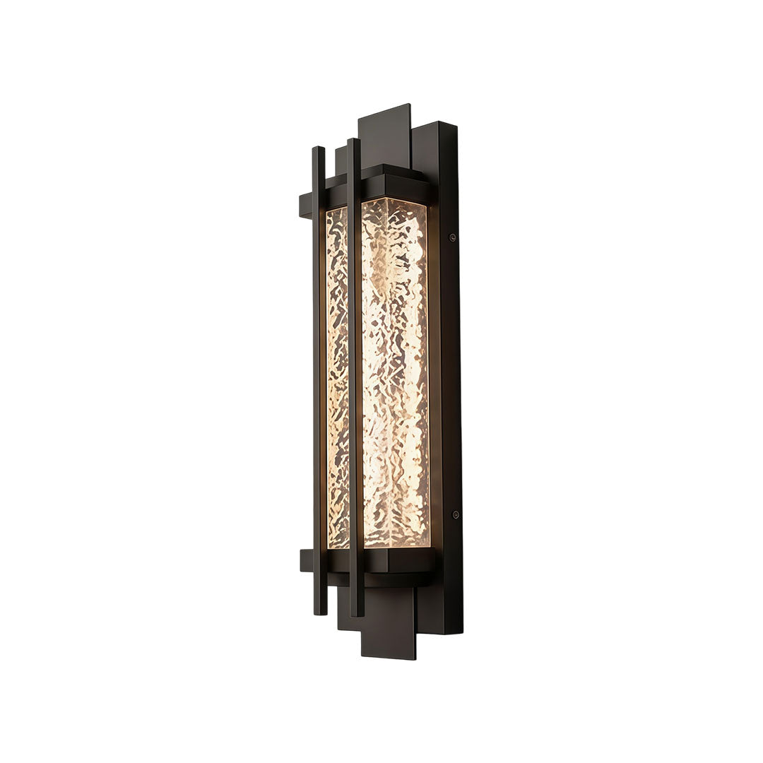 Modern Outdoor Wall Sconce in Black Stainless Steel with Warm LED Light